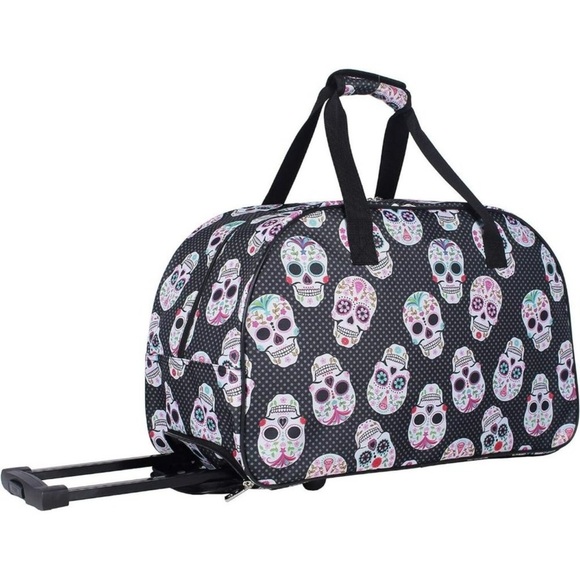 Betsey Johnson skull rolling suitcase - Picture 4 of 6